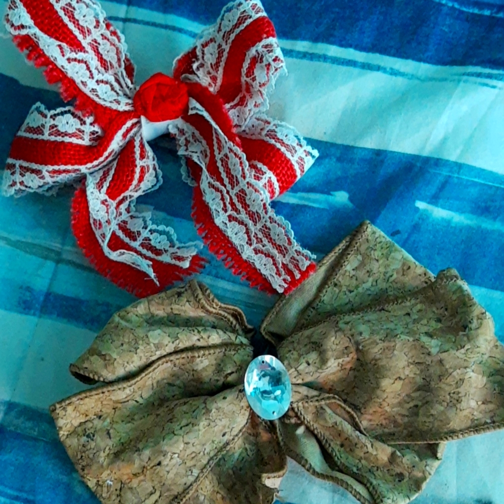 Two handmade bows